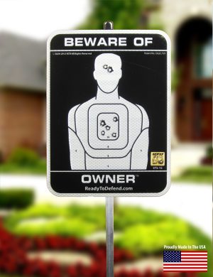 STS-1S - Beware of Owner 3M Reflective Yard Sign-0