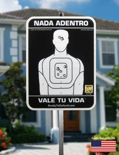 SUPER SALE! - 3M Brand Reflective Yard Sign w/ Stake - Spanish - NADA ADENTRO VALE TU VIDA™-0