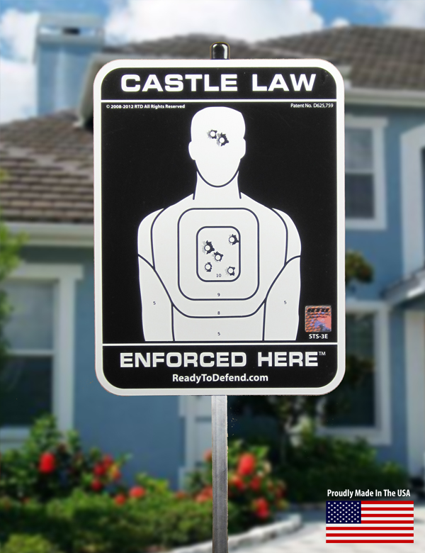 STS3E Castle Law Enforced Here Yard Sign Non Ref. Ready to Defend