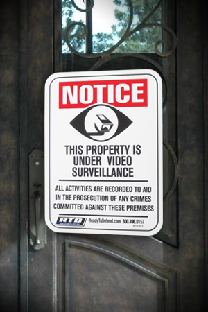 RTD-R1Y - 3 x Single Decals - Notice Video Surveillance-285