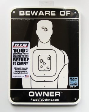 STS-1P Super-Tough Plastic Sign Panel - Beware of Owner-0
