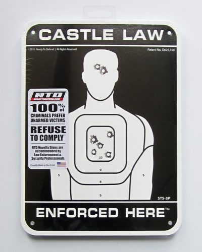 STS-3P Super-Tough Plastic Sign Panel - Castle Law Enforced Here-0