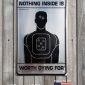 Embossed Metal Sign - Nothing Inside is Worth Dying For® (natural silver background)-0