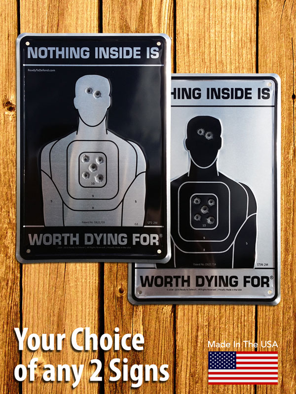 Embossed Metal Sign Two-Pack!